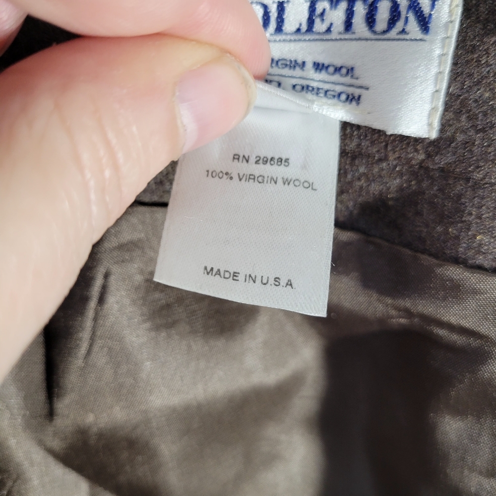 Pendleton Brown Virgin Wool Back Zip Size 14 Line… - image 8
